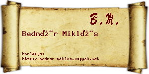 Bednár Miklós névjegykártya