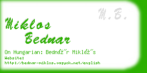 miklos bednar business card